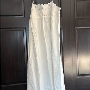 Zara White Maxi Dress with Lace Detail